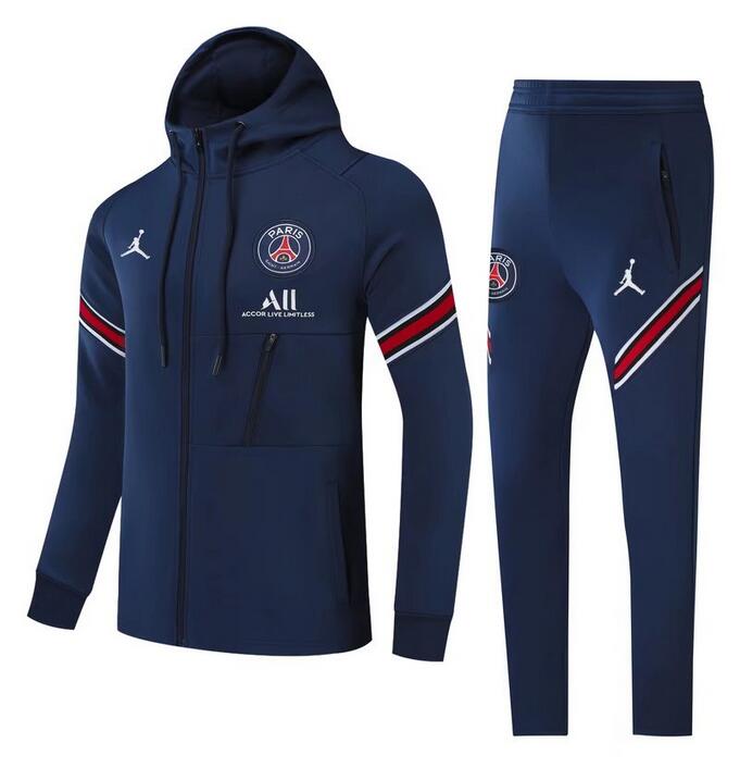 PSG X Jordan Royal Blue Training Kits Hoodie Jacket with Pants 2020/21